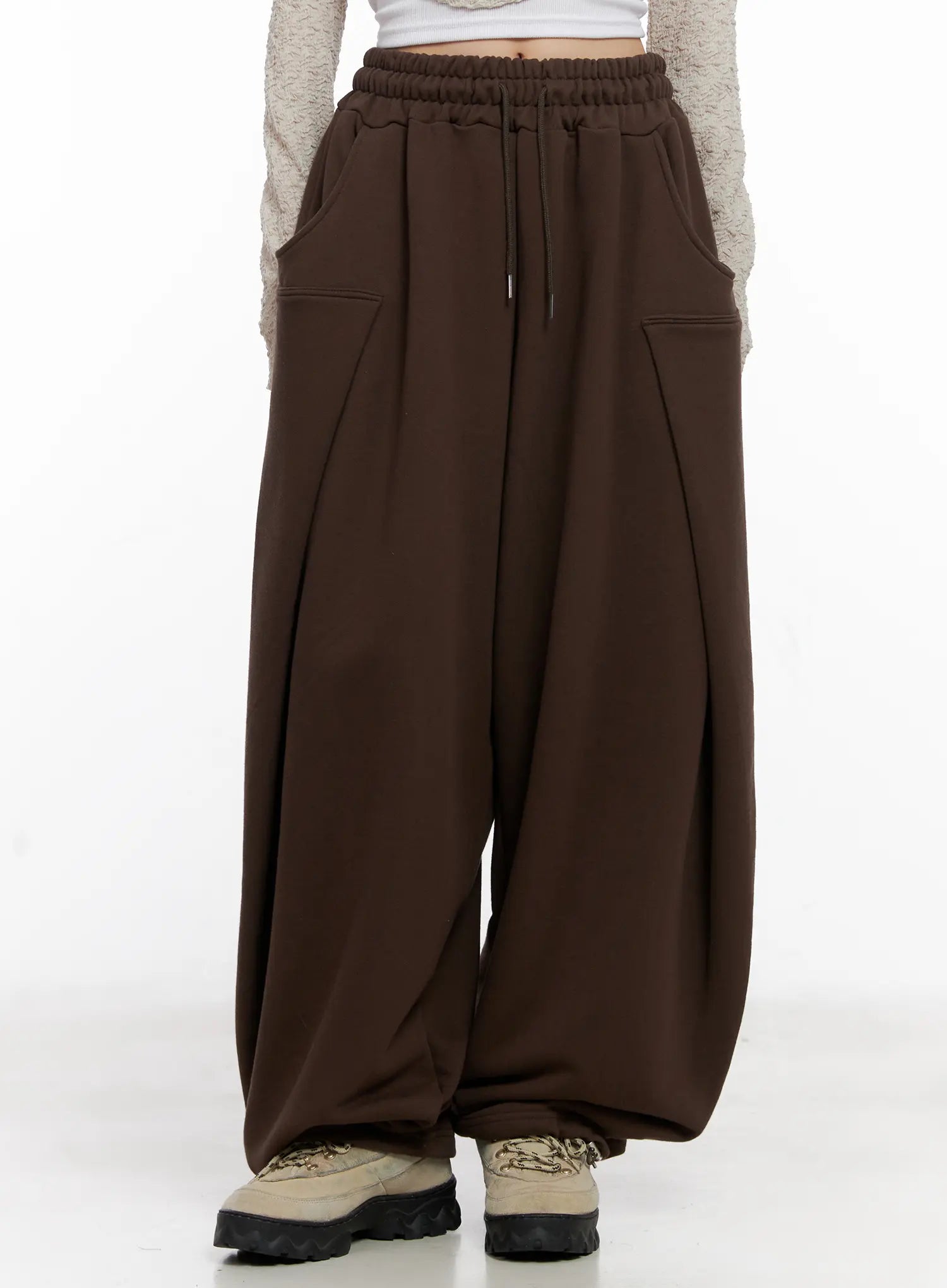 wide-pocket-sweatpants-cg525 / Dark brown