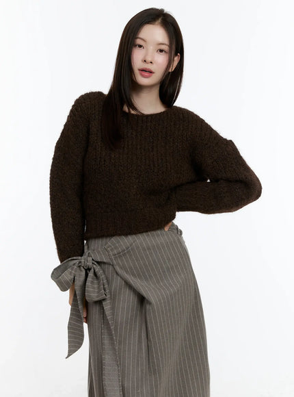 cozy-boatneck-cropped-knit-sweater-id511 / Dark brown