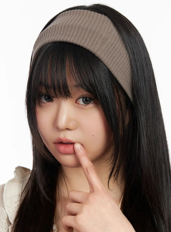 wide-ribbed-headband-im531 / Dark brown