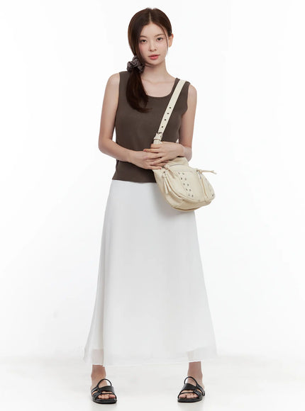 lightweight-scoop-neck-tank / Dark brown