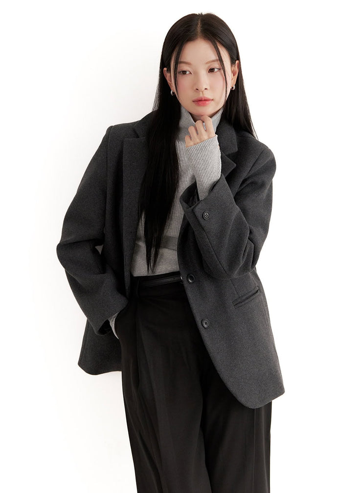 oversized-cozy-blazer-on408 / Dark gray