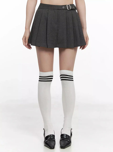 chic-gray-pleated-mini-skirt-in514 / Dark gray