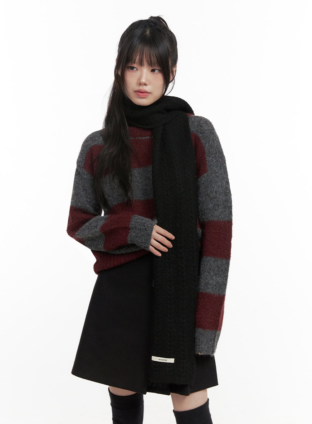 striped-knit-sweater-id402 / Dark gray