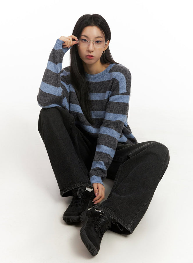 Striped Knitted Sweater IJ503