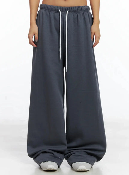 thermal-wide-leg-sweatpants-in528 / Dark gray