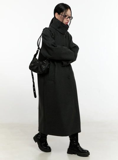 wool-blend-turtleneck-long-coat-cn506 / Dark gray