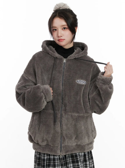 cozy-fleece-zip-up-hoodie-cn527 / Dark gray