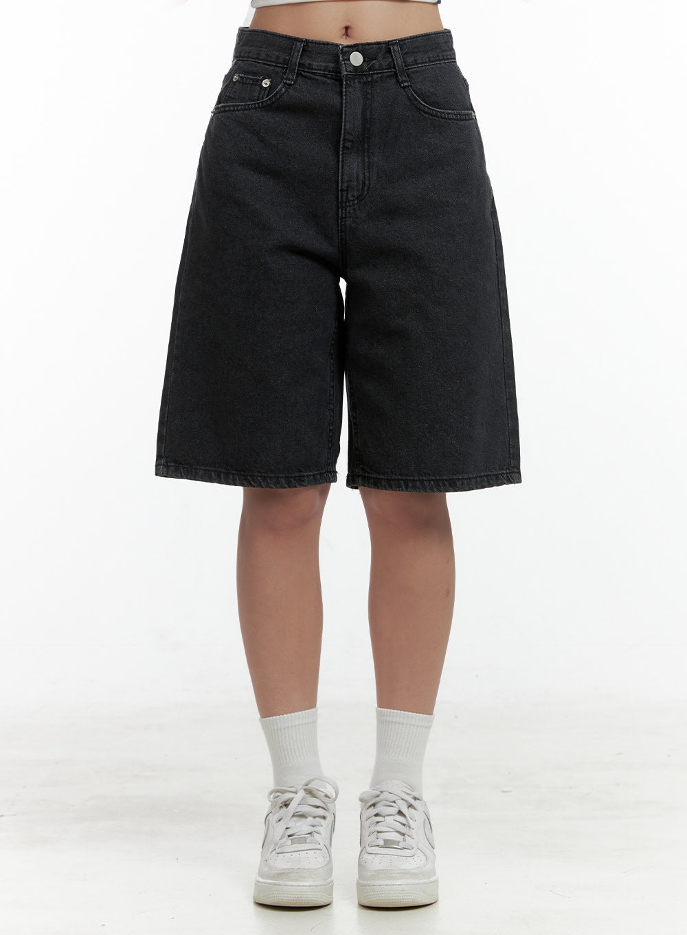 basic-wide-leg-jorts-ol401 / Dark gray