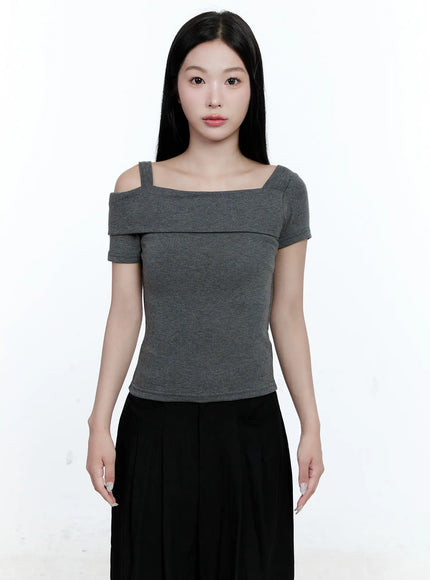 asymmetrical-one-shoulder-top-cg512 / Dark gray