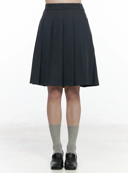 pleated-midi-tennis-skirt-if524 / Dark gray
