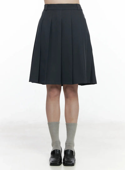 pleated-midi-tennis-skirt-if524 / Dark gray