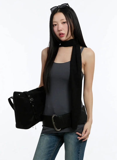 basic-u-neck-tank-top-im509 / Dark gray