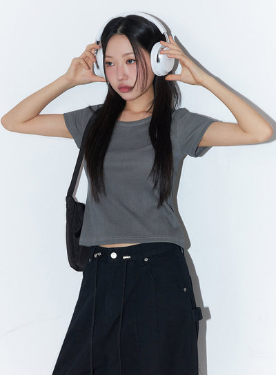 essential-cotton-crop-top-ia524 / Dark gray
