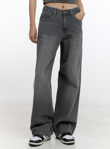 natasha-washed-wide-leg-jeans-cn421 / Dark gray