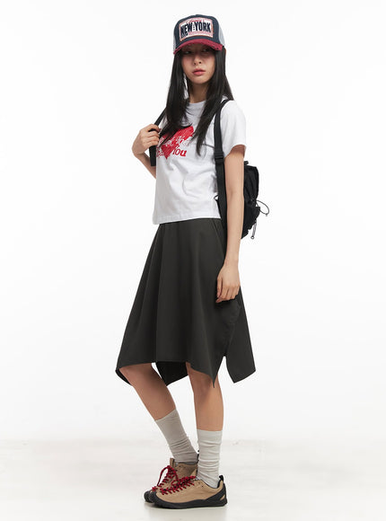 asymmetric-flared-midi-skirt-cm504 / Dark gray