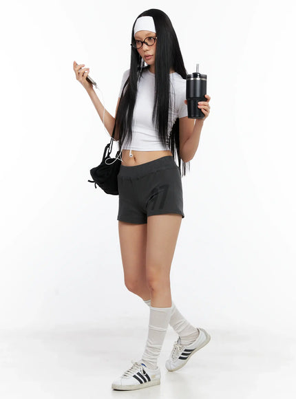 trendy-graphic-print-shorts-cl529 / Dark gray