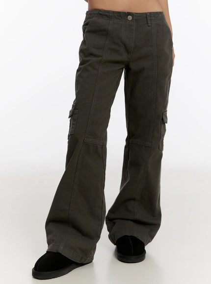 vintage-bootcut-cargo-pants-cn527 / Dark gray