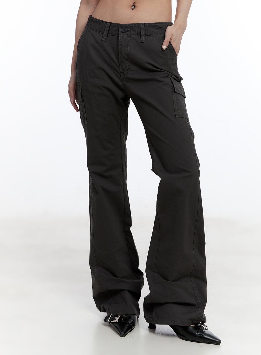 cargo-cotton-bootcut-pants-cy530 / Dark gray