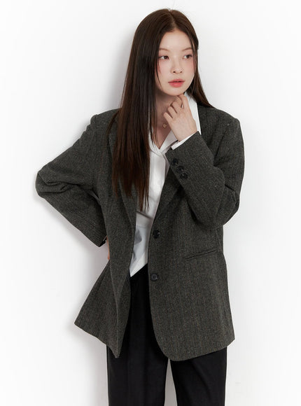 city-oversized-blazer-on422 / Dark gray