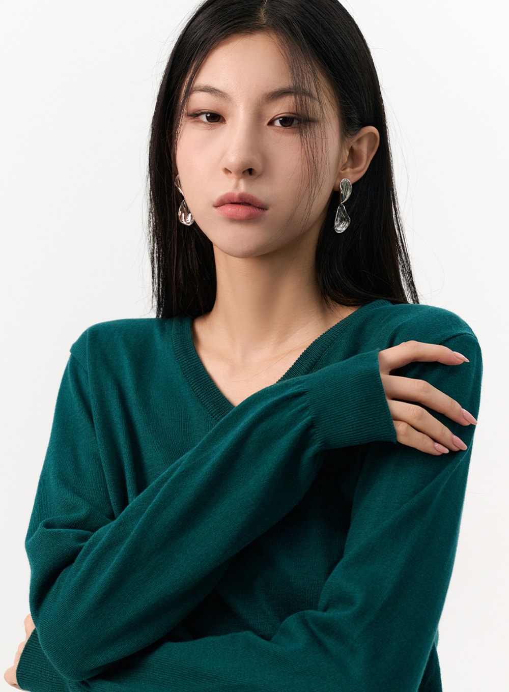 cozy-c-neck-pullover-io320 / Dark green