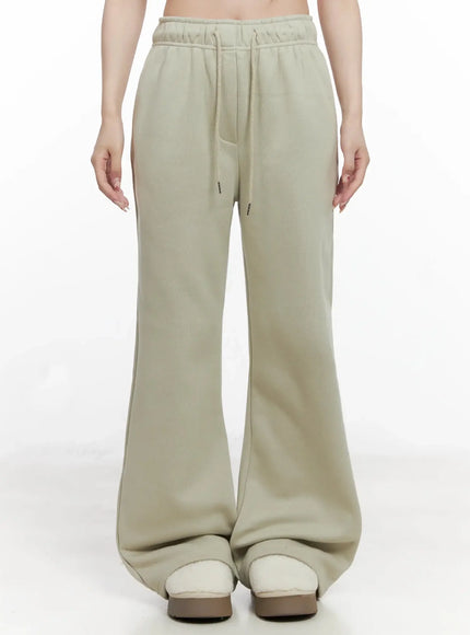 lucky-fleece-wide-leg-sweatpants-in514 / Dark green