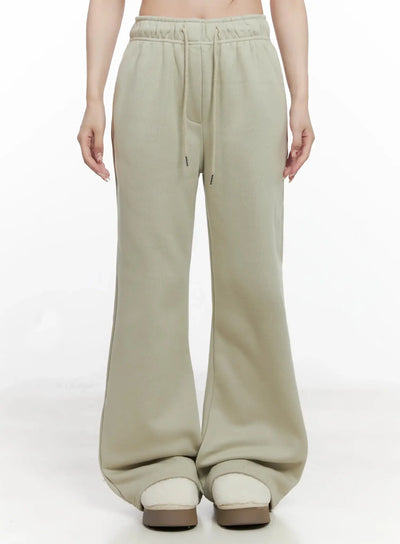 lucky-fleece-wide-leg-sweatpants-in514 / Dark green