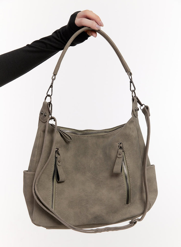 chic-double-strap-shoulder-bag-cj531 / Dark green