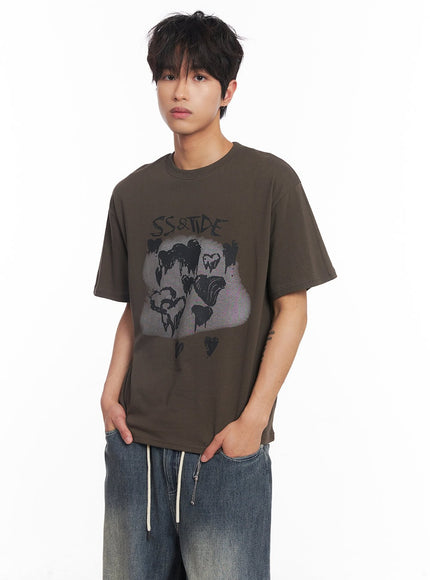 mens-tide-graphic-t-shirt-iy508 / Dark green