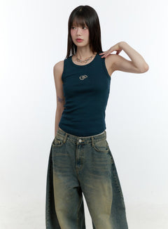 logo-crop-tank-top-cf506 / Dark green