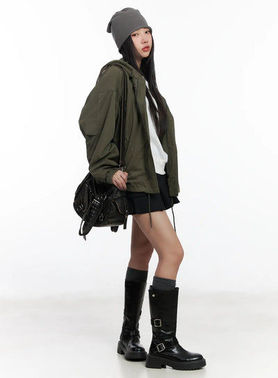 oversized-field-hoodie-jacket-cf503 / Dark green