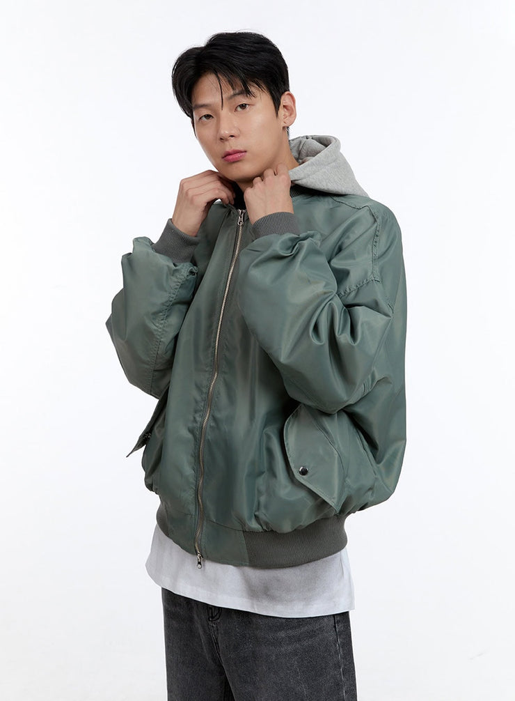 mens-oversized-bomber-jacket-ig427 / Dark green