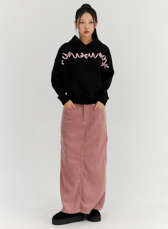 cargo-corduroy-maxi-skirt-cn315 / Dark pink