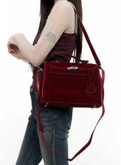 3-way-suede-crossbody-bag-co521 / Dark red