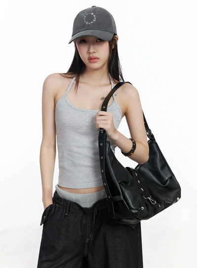 striped-halter-tank-top-im506 / Gray