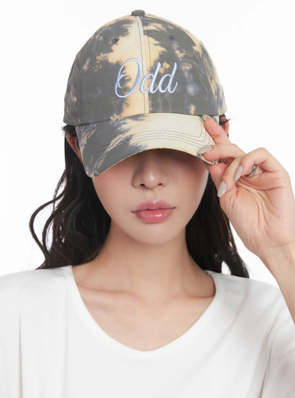 tie-dye-embroidered-baseball-cap-ic503 / Gray