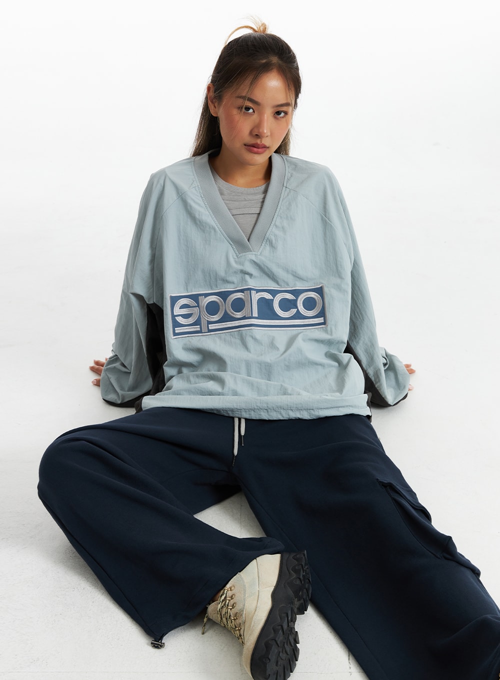 sporty-sparco-oversized-pullover-co318 / Gray