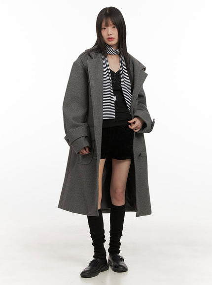 oversized-wool-blend-hooded-coat-cd425 / Gray