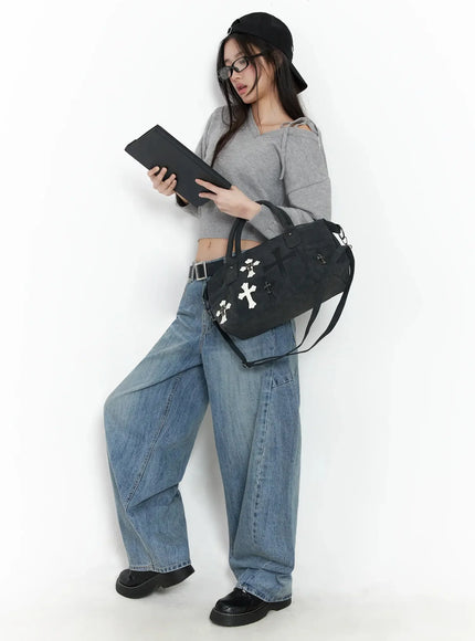 one-shoulder-tie-sweater-im504 / Gray