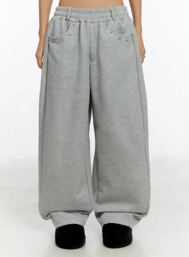 belted-baggy-sweatpants-id525 / Gray