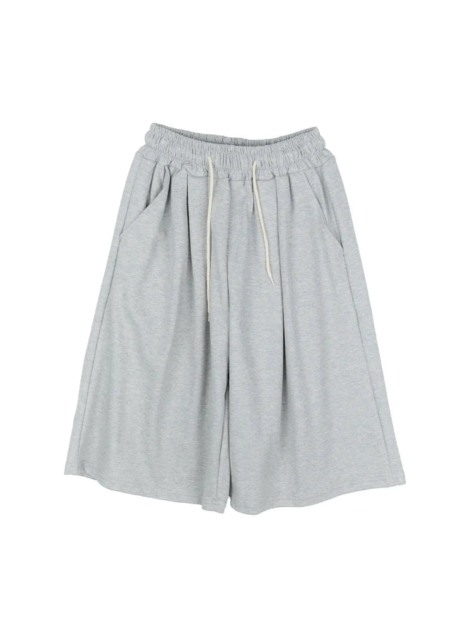 mens-pleated-sweat-shorts-ig512 / Gray
