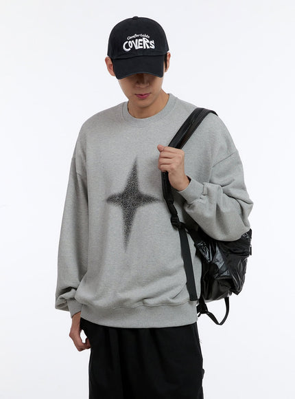 mens-cozy-cotton-crewneck-sweatshirt-ig428 / Gray