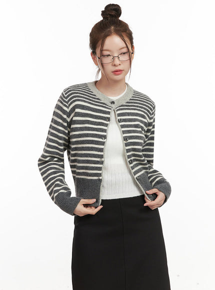 Stripe Buttoned Cardigan IF505