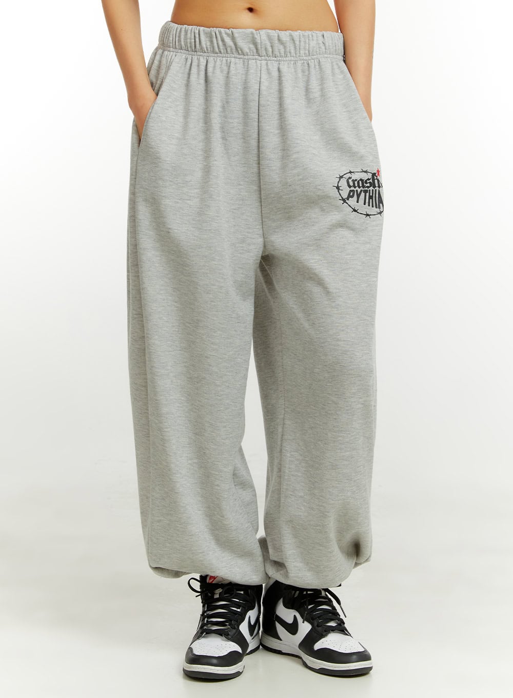 cotton-wide-fit-sweatpants-cu421 / Gray