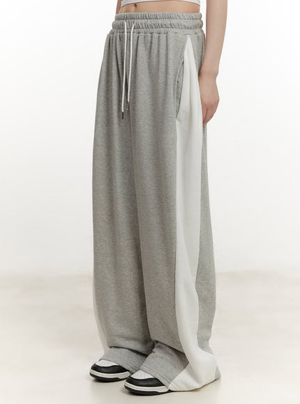 two-tone-wide-leg-sweatpants-cm514 / Gray