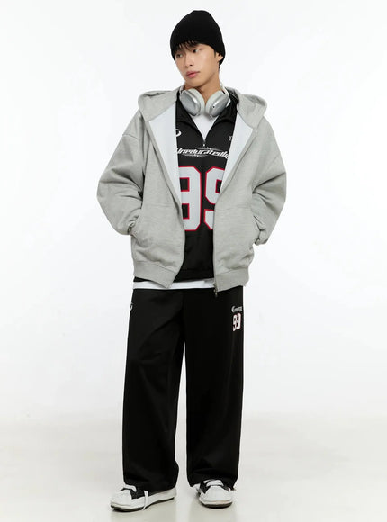 mens-basic-oversized-zip-up-hoodie-in525 / Gray