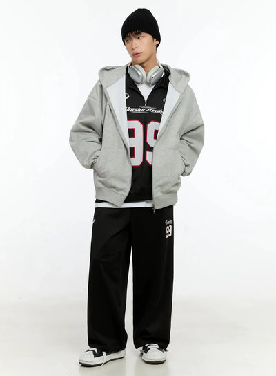 mens-basic-oversized-zip-up-hoodie-in525 / Gray