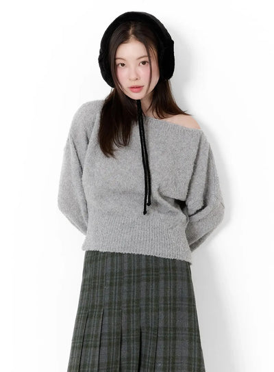 off-shoulder-knit-sweater-id526 / Gray