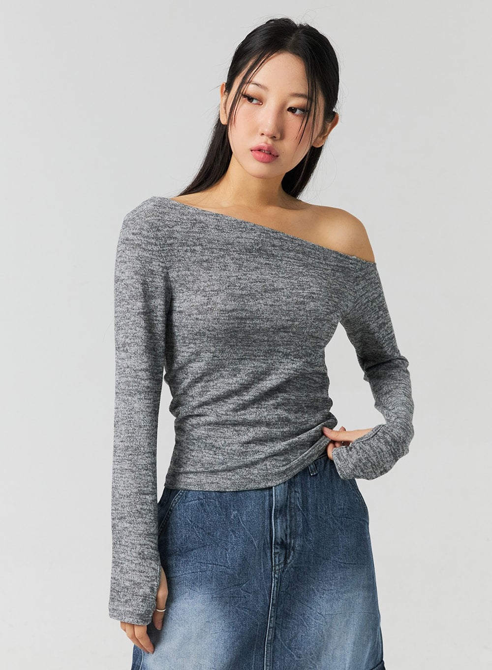 Asymmetrical One-Shoulder Top CO323 Korean Women's Fashion