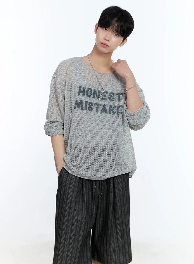 mens-mesh-long-sleeve-graphic-top-ig501 / Gray