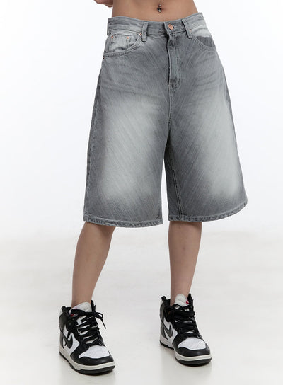 faded-wide-leg-jorts-cu502 / Gray